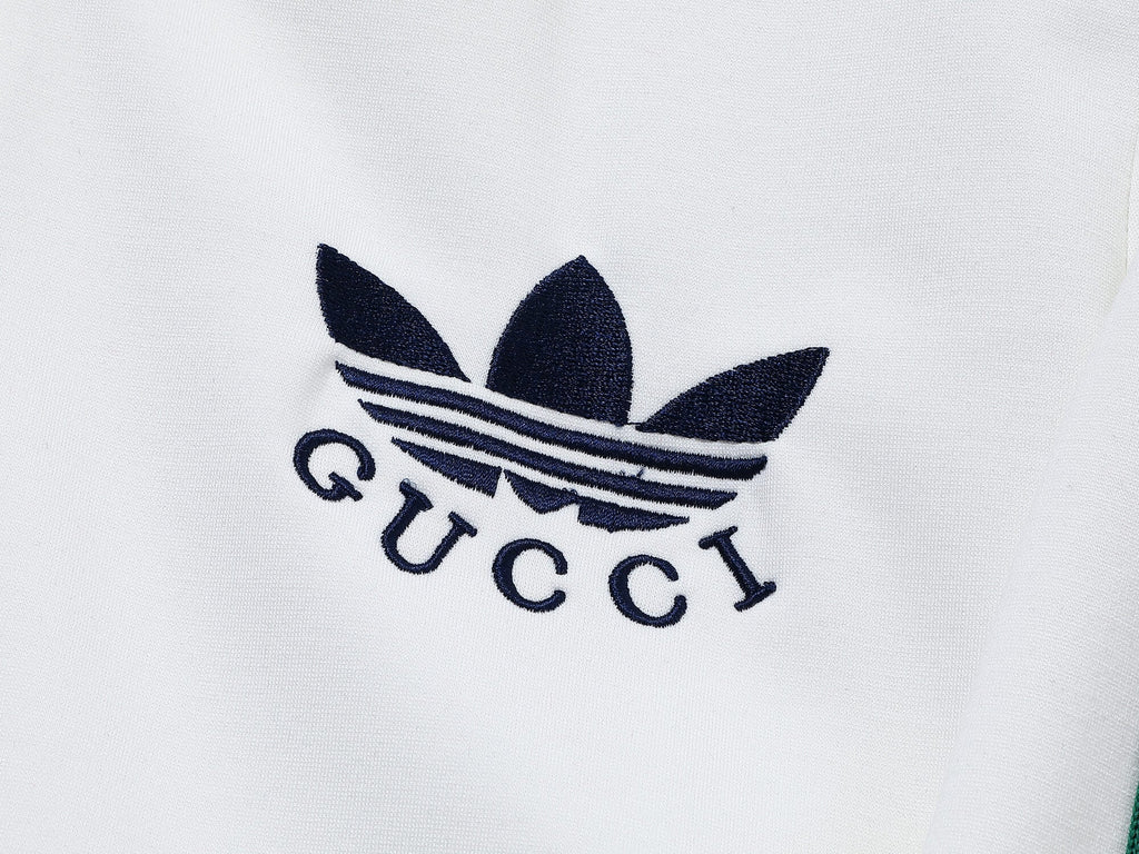 Gucci x adidas Trefoil Logo Web Stripe Tracksuit White Technical Jersey