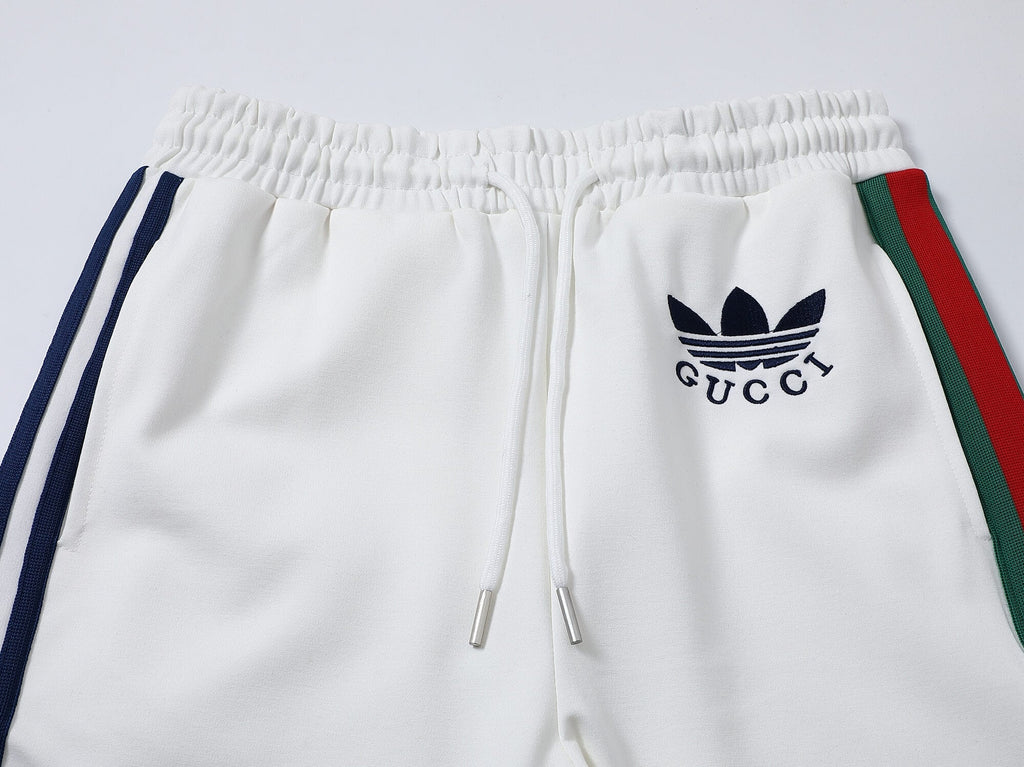 Gucci x adidas Trefoil Logo Web Stripe Tracksuit White Technical Jersey