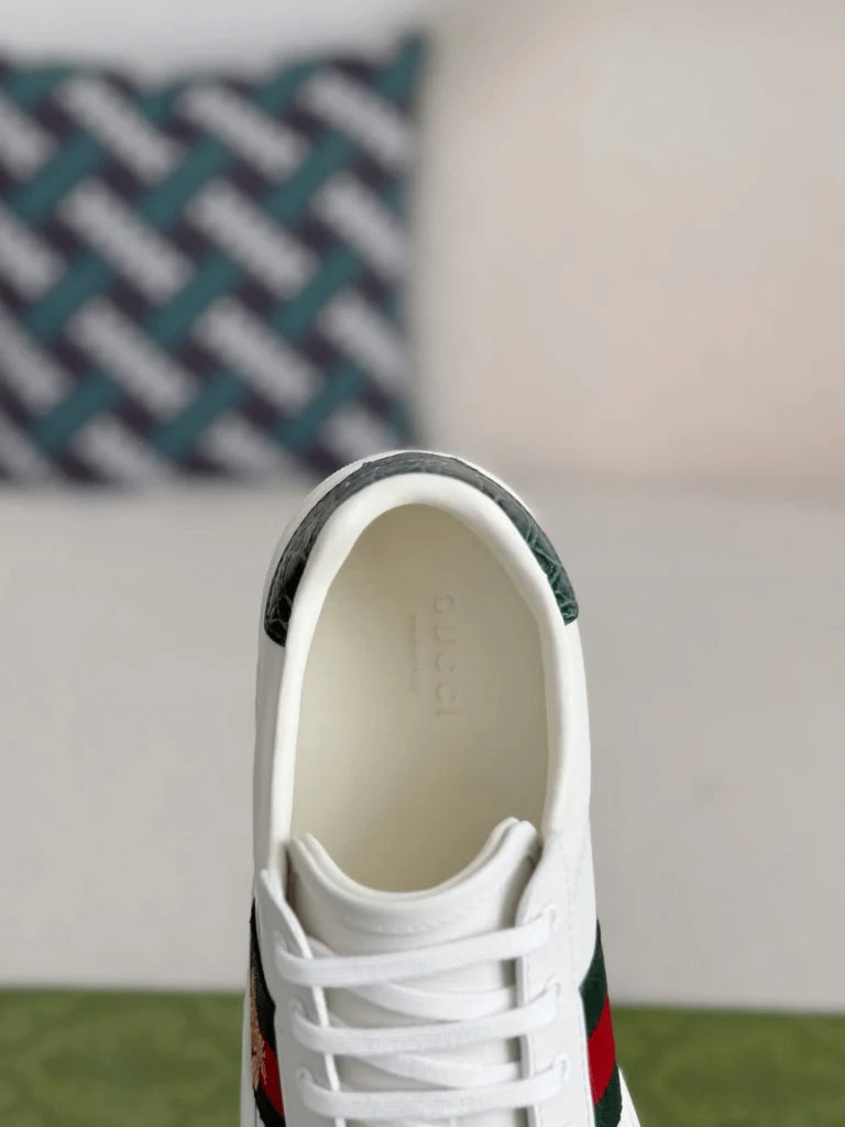 Gucci Ace Sneaker – White Leather with Embroidered Bee