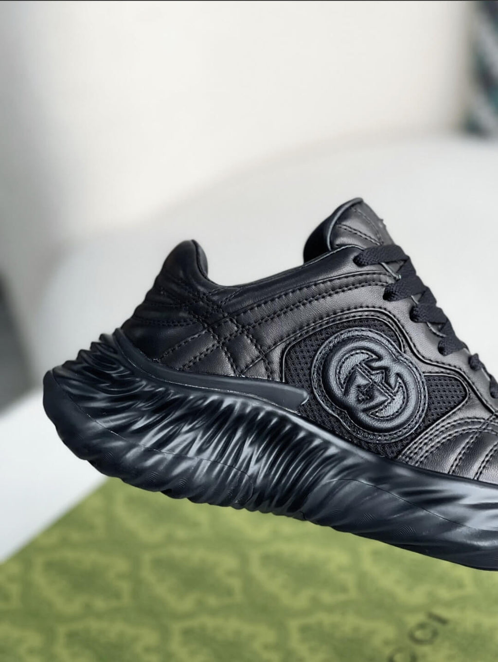 Gucci GG Runner Sneaker – Black Quilted Leather & Mesh