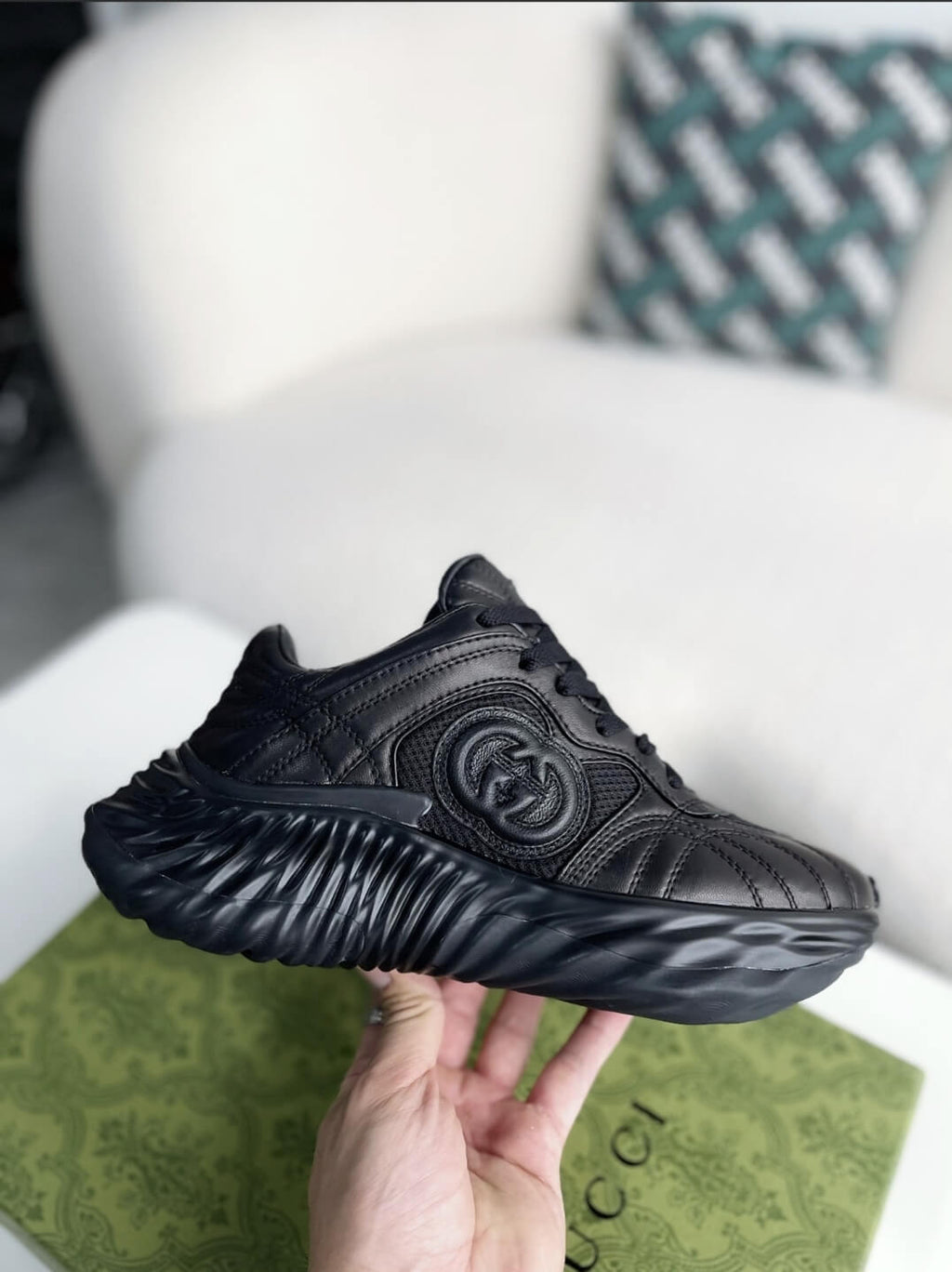 Gucci GG Runner Sneaker – Black Quilted Leather & Mesh