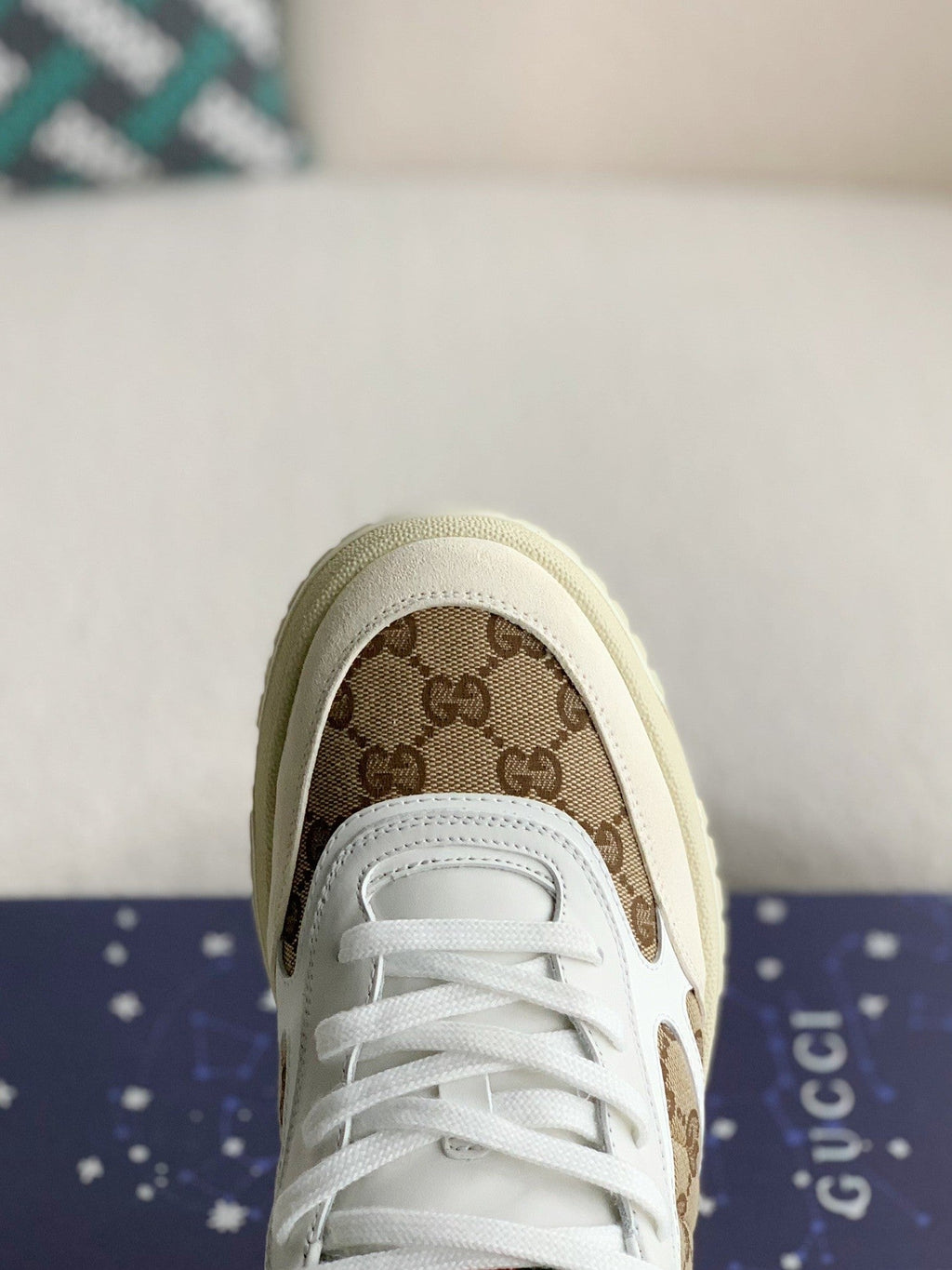 Gucci Mac80 Sneaker – White Leather & GG Supreme Canvas