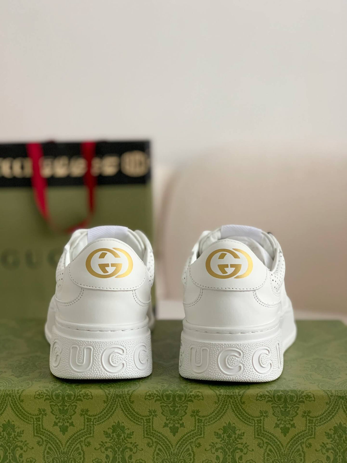 Gucci Mac80 Sneaker – White Perforated Leather with Interlocking G