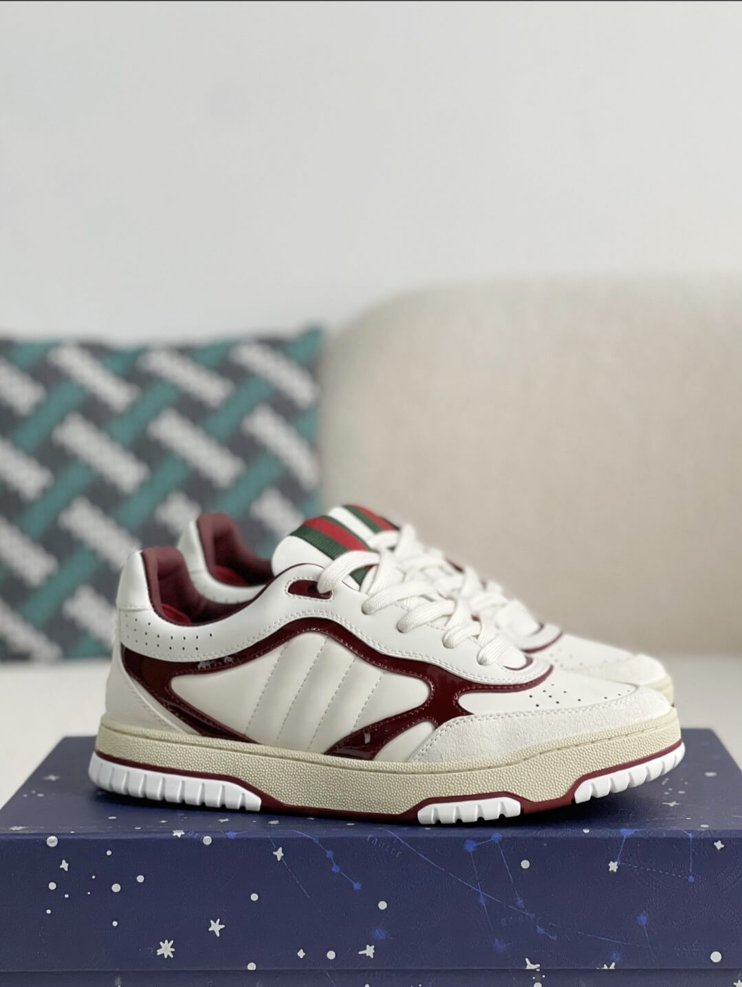 Gucci Mac80 Sneaker – White & Rosso Ancora Red Leather