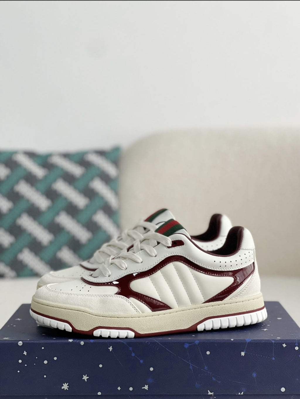 Gucci Mac80 Sneaker – White & Rosso Ancora Red Leather