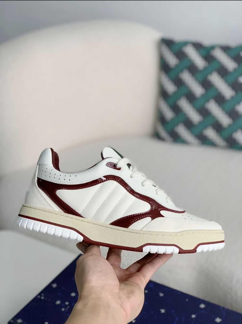 Gucci Mac80 Sneaker – White & Rosso Ancora Red Leather