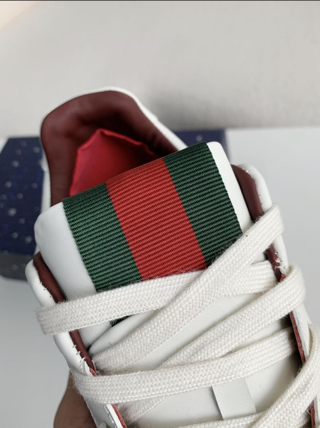 Gucci Mac80 Sneaker – White & Rosso Ancora Red Leather