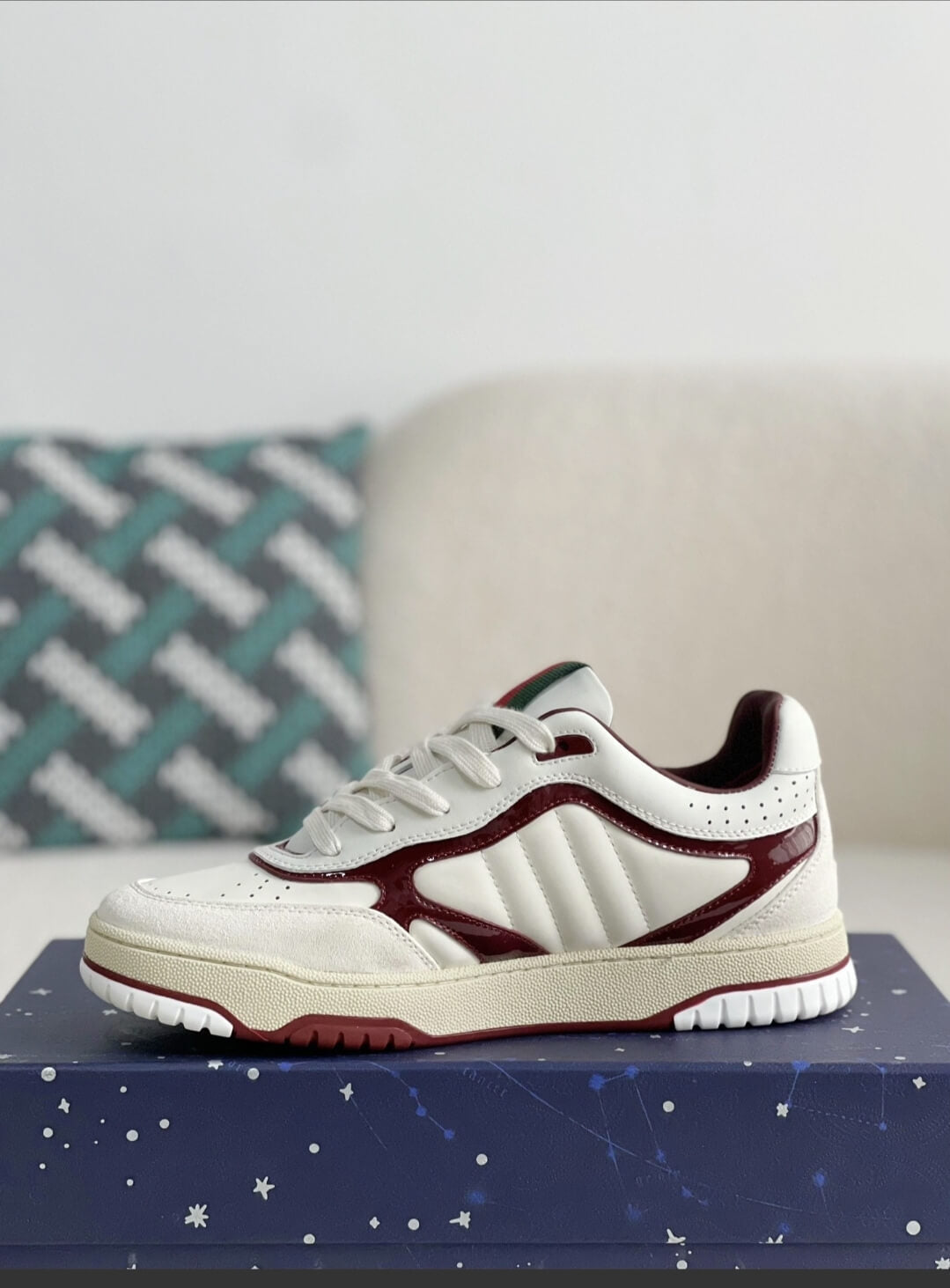 Gucci Mac80 Sneaker – White & Rosso Ancora Red Leather