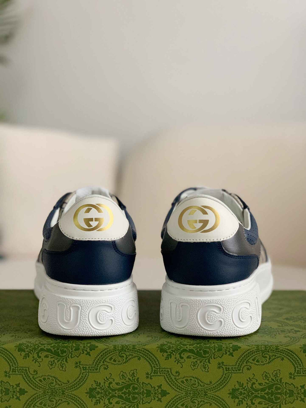 Gucci Re-Web Sneaker – Blue & Beige GG Supreme Canvas