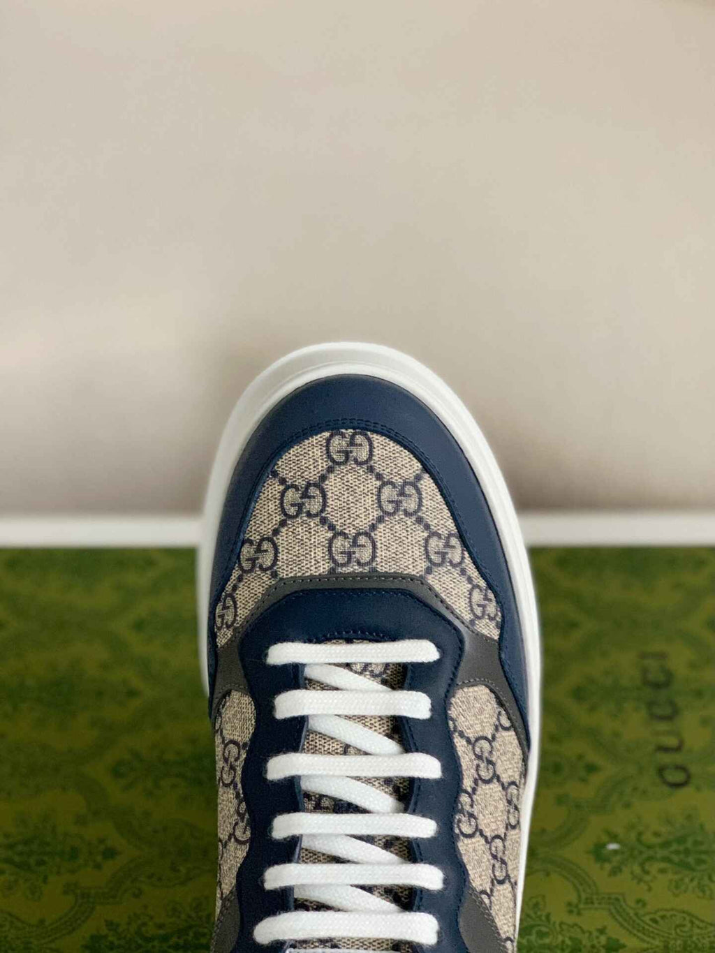 Gucci Re-Web Sneaker – Blue & Beige GG Supreme Canvas