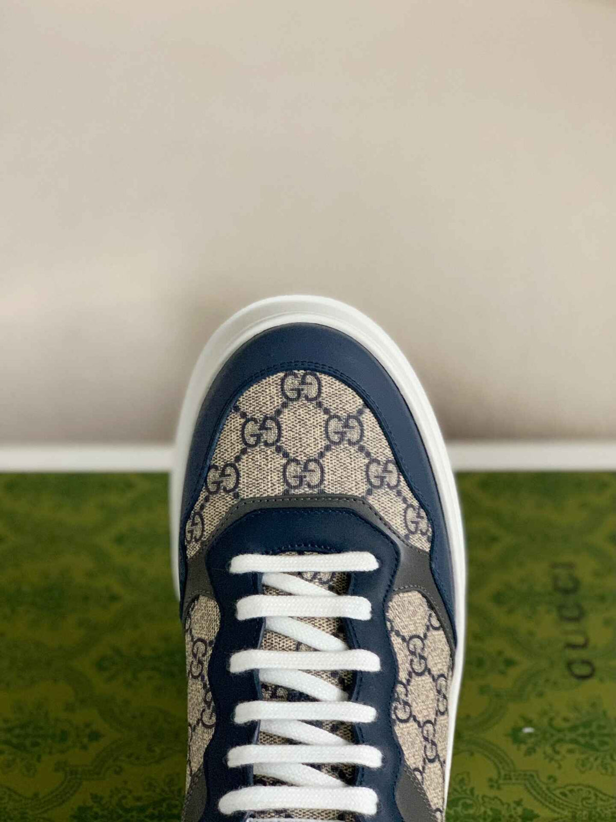 Gucci Re-Web Sneaker – Blue & Beige GG Supreme Canvas