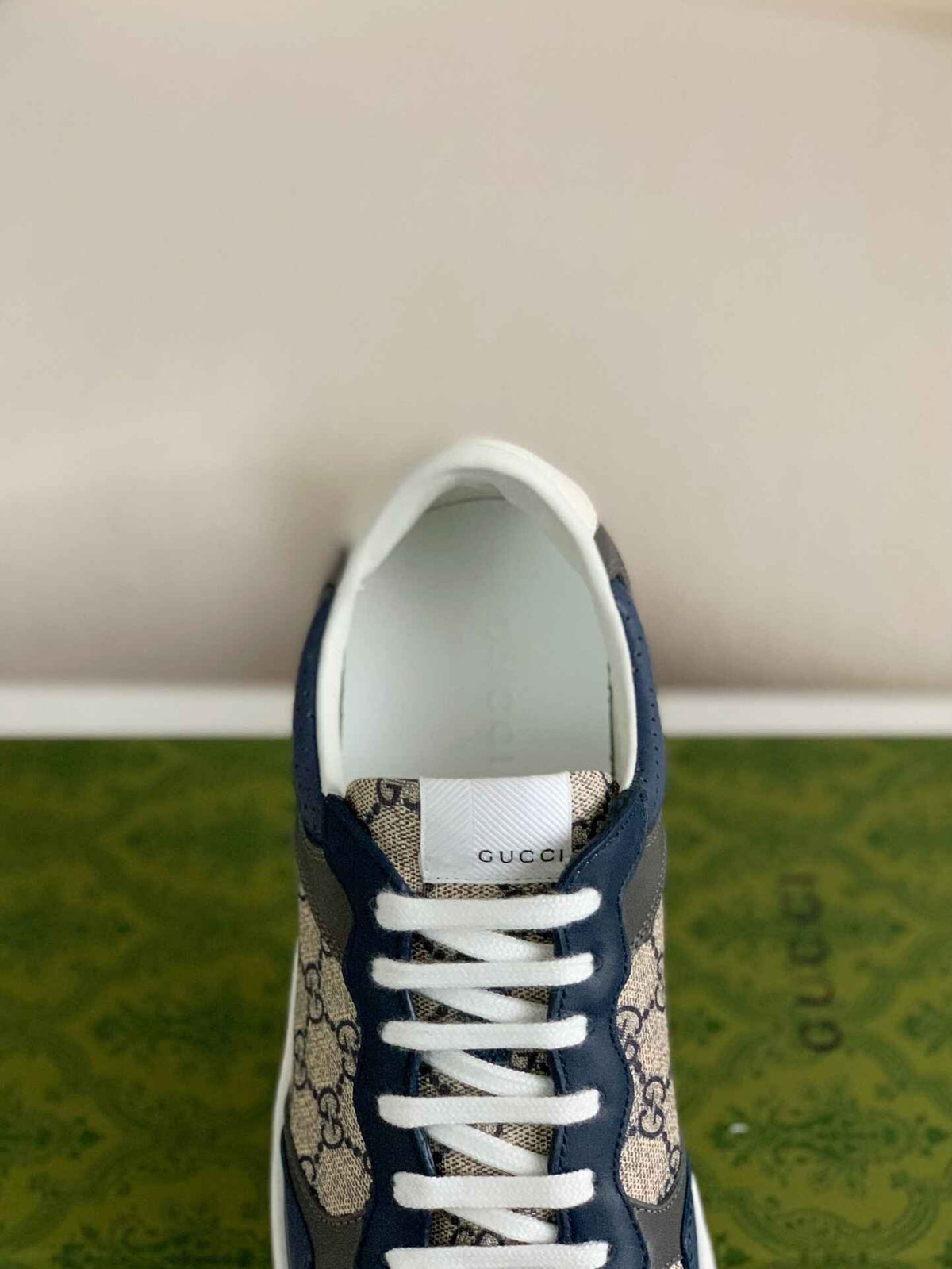 Gucci Re-Web Sneaker – Blue & Beige GG Supreme Canvas