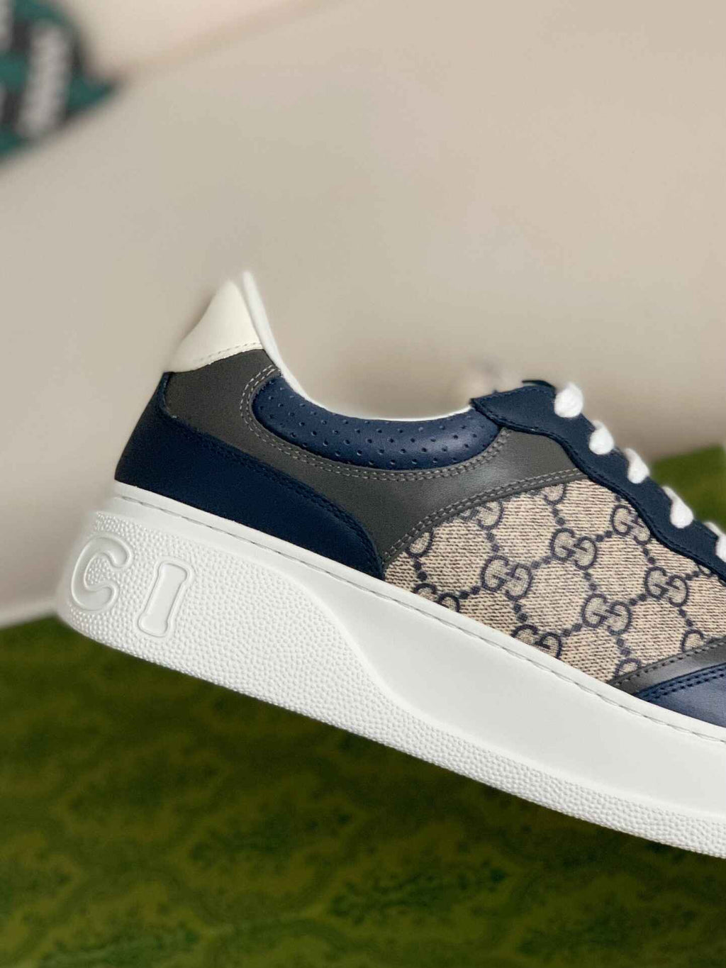 Gucci Re-Web Sneaker – Blue & Beige GG Supreme Canvas