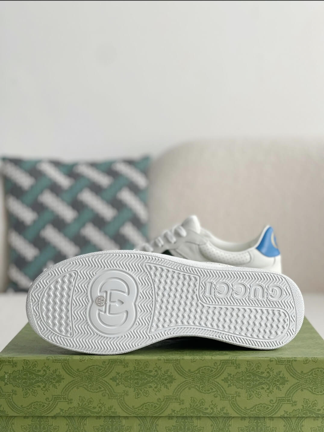 Gucci Re-Web Sneaker – White Leather with Green & Red Web