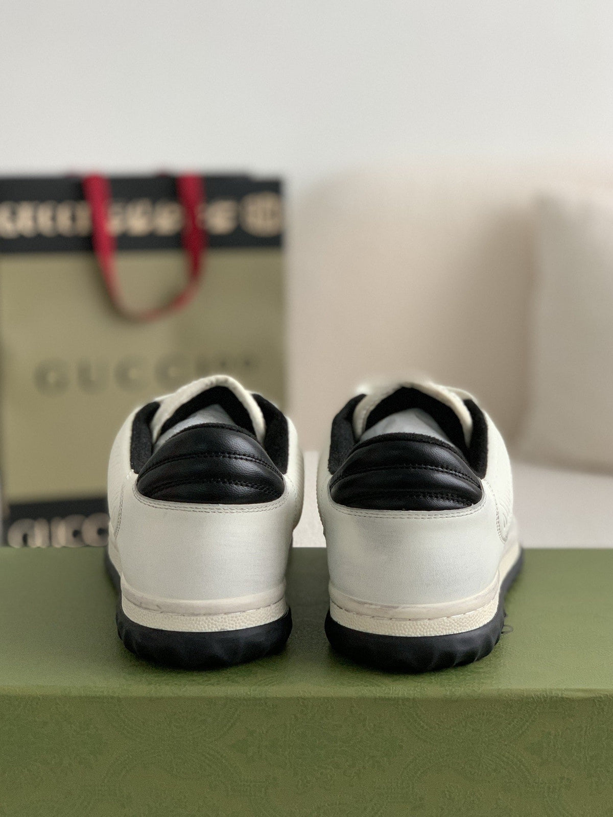 Gucci Re-Web Sneaker – White & Black Leather Mesh