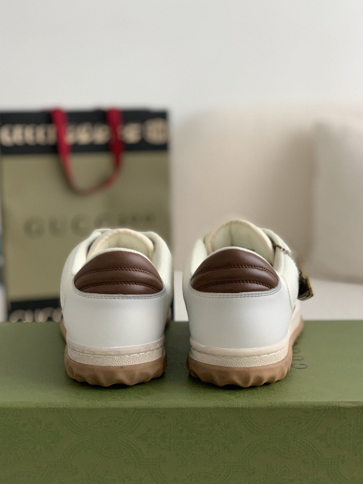 Gucci Re-Web Sneaker – White & Brown Leather Mesh
