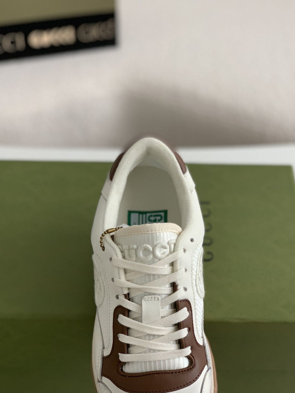 Gucci Re-Web Sneaker – White & Brown Leather Mesh