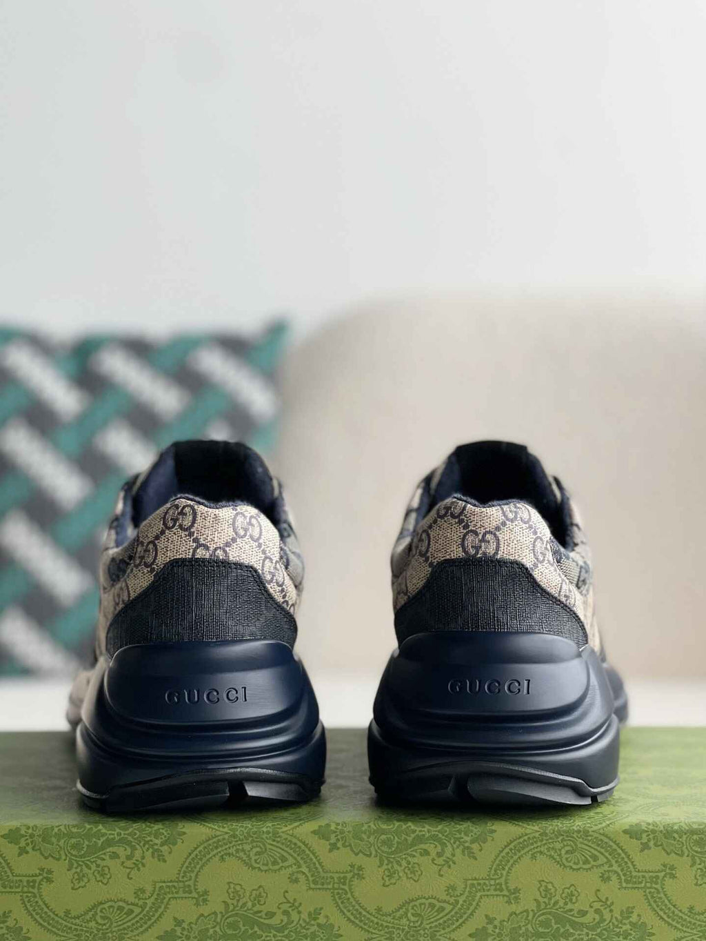 Gucci Rhyton Sneaker – Blue & Beige GG Supreme Canvas