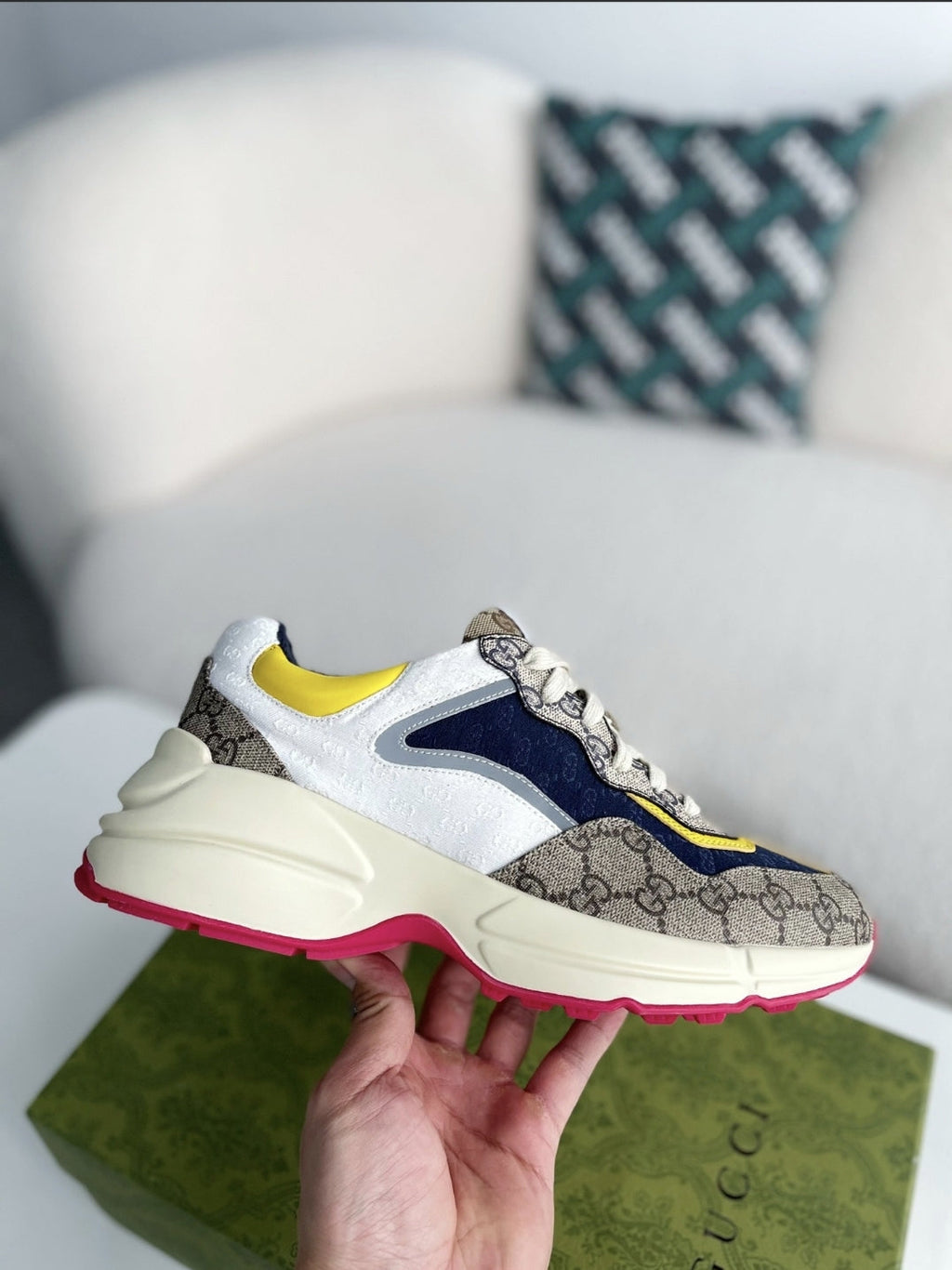 Gucci Rhyton Sneaker – Multicolor GG Supreme & White Mini GG Canvas