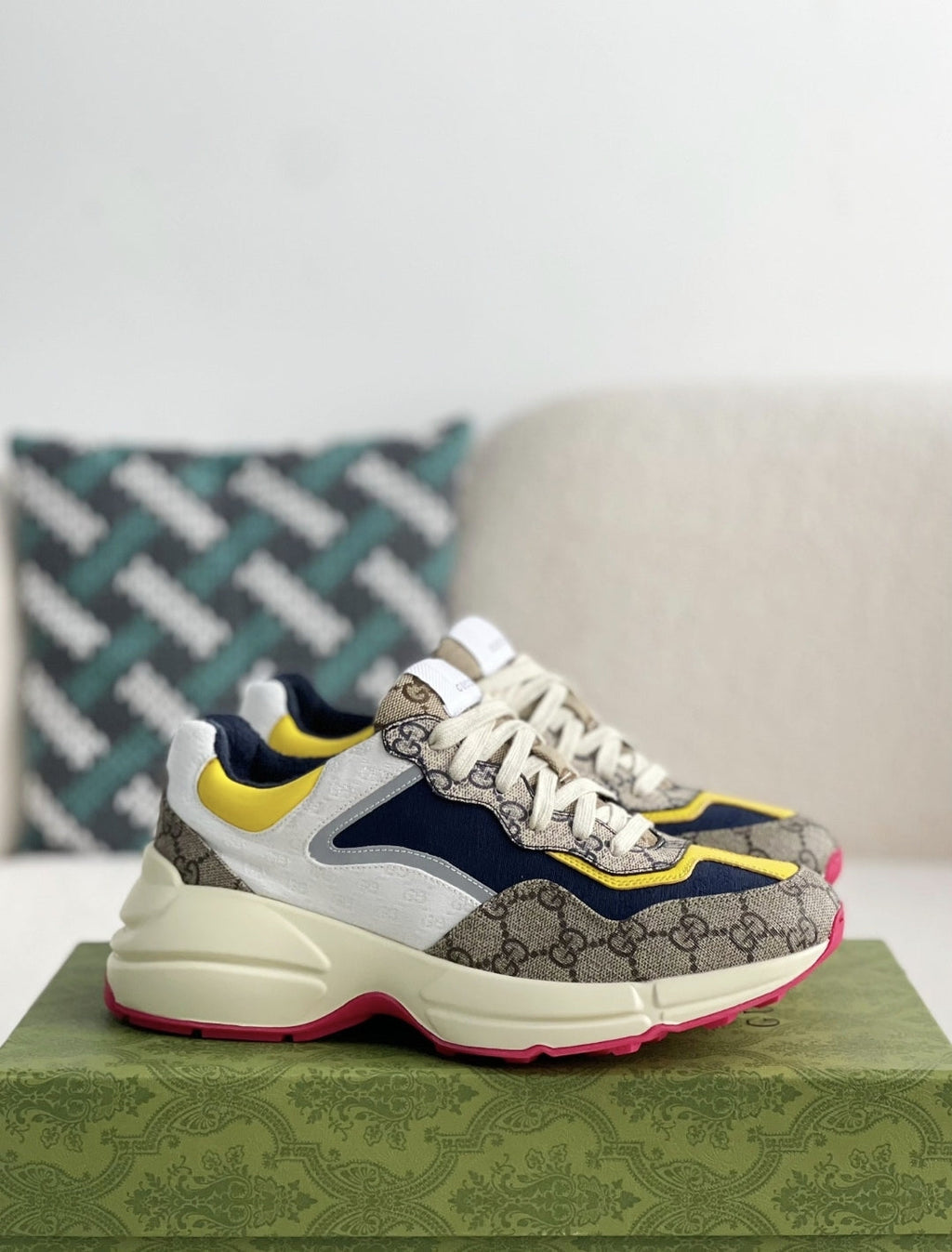 Gucci Rhyton Sneaker – Multicolor GG Supreme & White Mini GG Canvas