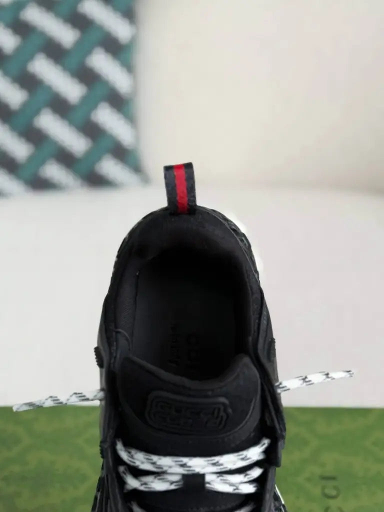 Gucci Run Sneaker – Black Technical Mesh & Rubber