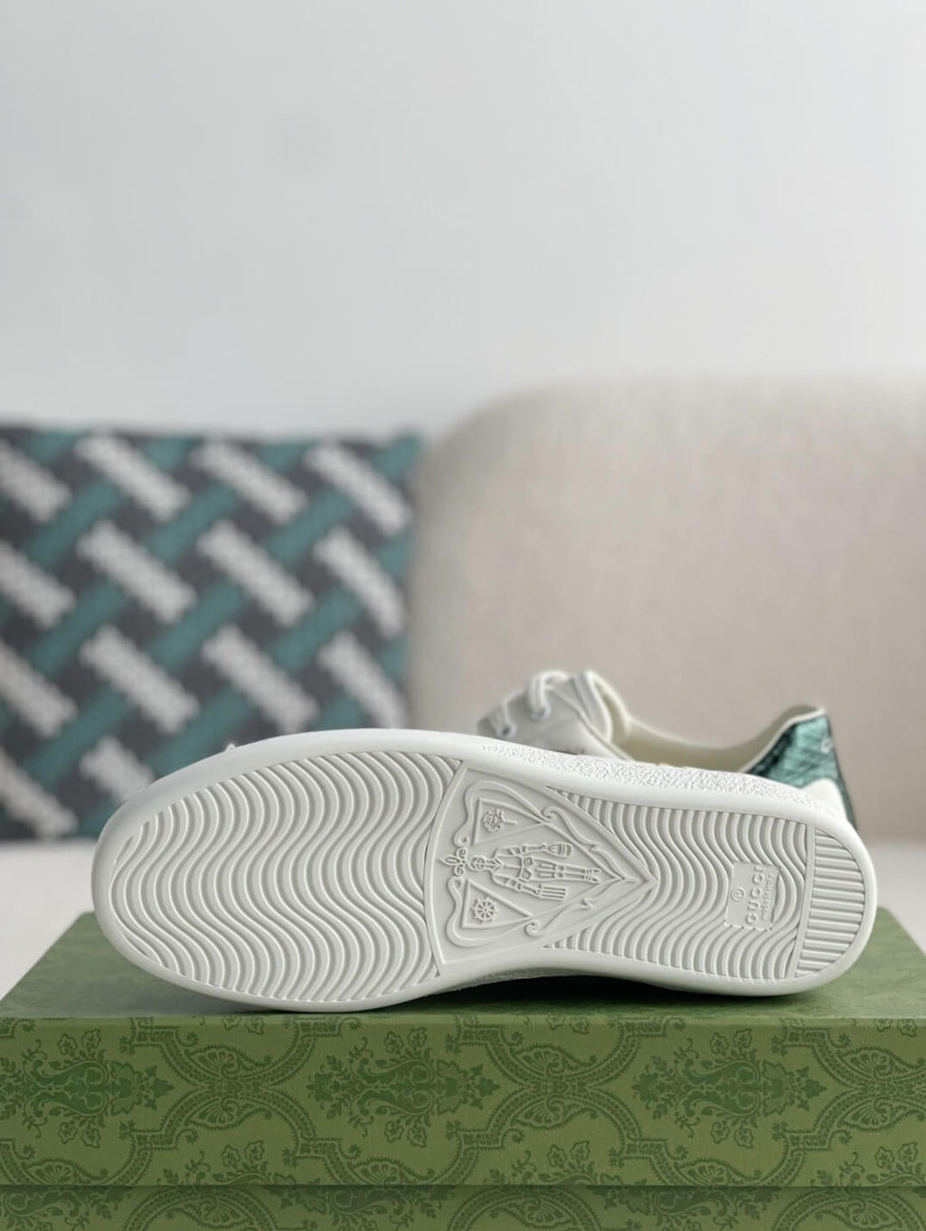 Gucci Ace Bee & Star Embroidered Web Stripe Sneaker White Leather
