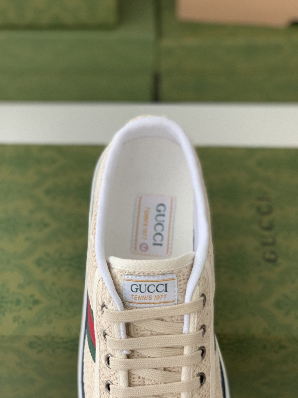 Gucci Tennis 1977 Sneaker – Off-White GG Embroidered Canvas
