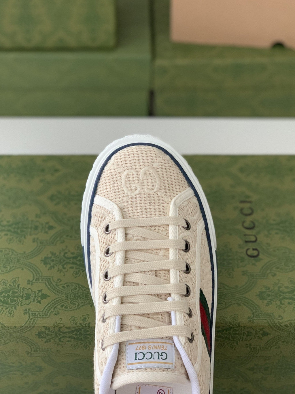 Gucci Tennis 1977 Sneaker – Off-White GG Embroidered Canvas