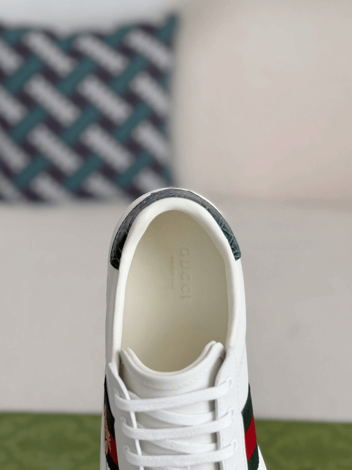 Gucci Ace Sneaker Leather with Web Stripe and Bee Embroidery