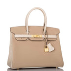 Hermes Birkin 30cm Bi-Color Trench and Craie Epsom Gold Hardware