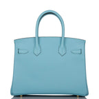 Hermes Birkin 30 Bleu Atoll Epsom Gold Hardware