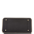 Hermes Birkin 30cm Brushed Gold Hardware Bi-Color Black and Craie Epsom