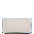 Hermes Birkin 25 Gris Mouette and Mykonos Clemence Brushed Palladium Hardware
