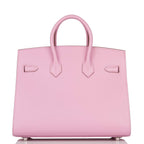 Hermes Birkin 25 Mauve Sylvestre Sellier Veau Madame Palladium Hardware