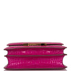 Hermes Rose Scheherazade Shiny Alligator Constance 24cm Gold Hardware
