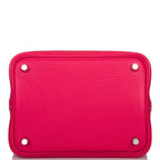 Hermes Rose Mexico Clemence Picotin Lock 18cm Palladium Hardware
