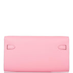 Hermes Rose Confetti Epsom Kelly Wallet To Go Palladium Hardware
