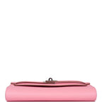 Hermes Rose Confetti Epsom Kelly Wallet To Go Palladium Hardware