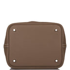 Hermes Etoupe Clemence Picotin Lock 22cm Palladium Hardware