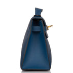 Hermes Deep Blue Swift Mini Kelly Pochette Gold Hardware