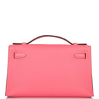Hermes Rose Azalee Swift Mini Kelly Pochette Gold Hardware