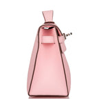 Hermes Rose Sakura Swift Mini Kelly Pochette Palladium Hardware