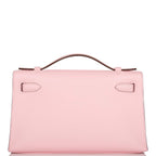 Hermes Rose Sakura Swift Mini Kelly Pochette Palladium Hardware