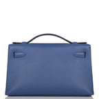 Hermes Kelly Pochette Bleu Brighton Swift Palladium Hardware