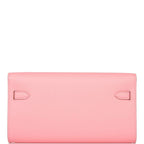 Hermes Kelly Wallet To Go Rose Confetti Epsom Palladium Hardware