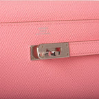 Hermes Kelly Wallet To Go Rose Confetti Epsom Palladium Hardware