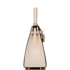 Hermes Kelly 25cm Bi-Color Black and Craie Epsom Sellier Brushed Gold Hardware