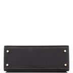 Hermes Kelly 25cm Bi-Color Black and Craie Epsom Sellier Brushed Gold Hardware