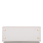 Hermes Horseshoe Stamp (HSS) Bi-Color White and Rose Azalee Epsom Sellier Kelly 25cm Permabrass Hardware