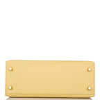Hermes Jaune Poussin Epsom Sellier Kelly 25cm Gold Hardware